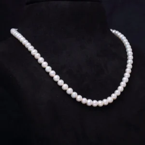 Finest Round White Freshwater Pearl Necklace